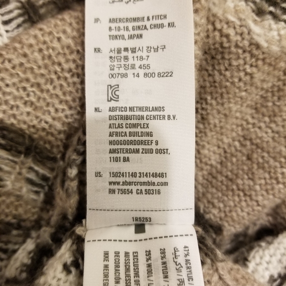 Abercrombie & Fitch Brown & Cream Aztec Print Waterfall Front Cardigan XS-S - Picture 10 of 12